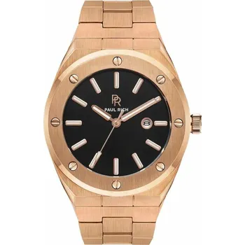 Hodinky Zlaté pánské hodinky Paul Rich Signature s ocelovým páskem Ambassador's Rose - Steel 45MM