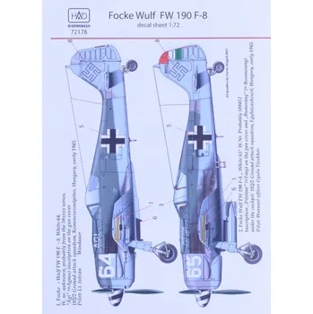 Plastikový model HAD models 1/72 Decal Focke Wulf Fw 190 F-8 (2x camo)