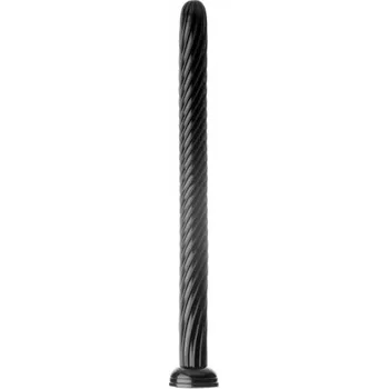 Dildo Hosed 19 Inch Spiral Hose, černé anální dildo s přísavkou a spirálovitou texturou 51 x 3,8 cm