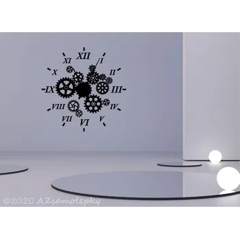 Hodiny Samolepicí hodiny na zeď VI. - kolekce L - černý hodinový strojek