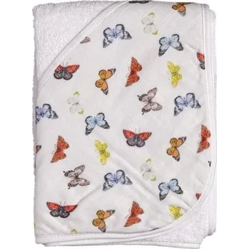 XKKO bambusová froté osuška s kapucí 90x90cm Butterflies