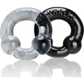 Oxballs Ultraballs 2-Pack Cockring Black & Clear, sada 2 ks elastických erekčních kroužků