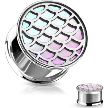 Piercing Šperky4U Ocelový plug s dekorem šupin - PL01259-08