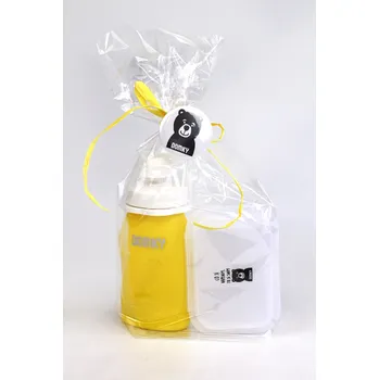 dětská jídelní sada Silikonová kapsička žlutá s malým boxem na svačinu