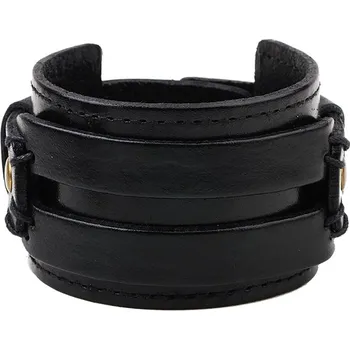 Náramek Široký kožený náramek Black