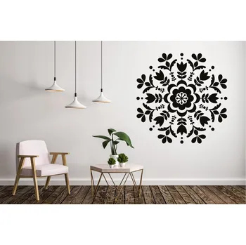 Samolepící dekorace Lepy.cz Samolepka na zeď Květ Velikost (šířka x výška): 95x95cm, Barevná varianta: Tmavě šedivá