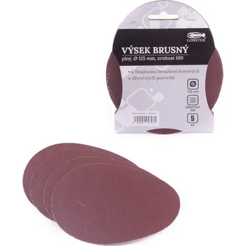 Brusný papír 5x 125mm P100 papír brusný výsek plný
