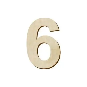 Pelisport Číslice 6 (10 cm) - 1 ks dřevěná tloušťka 5 mm