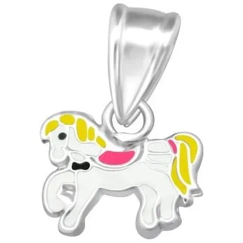 Přívěsek Dětský stříbrný přívěsek - bílý koník