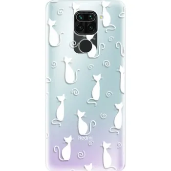 Pouzdro na mobilní telefon Odolné silikonové pouzdro iSaprio - Cat pattern 05 - white - Xiaomi Redmi Note 9