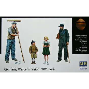 Plastikový model Master Box 1/35 Civilians - Western region WWII (4 fig.)