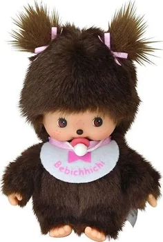 Plyšová hračka Monchhichi Bebiči dívka s dudlíkem 15 cm