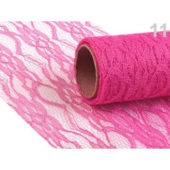 Stuha Dekorační krajka / stuha šíře 15 cm růžová malinová 11