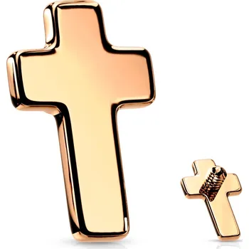 Piercing Šperky4U Zlacený náhradní křížek k labretě - ND022-RD