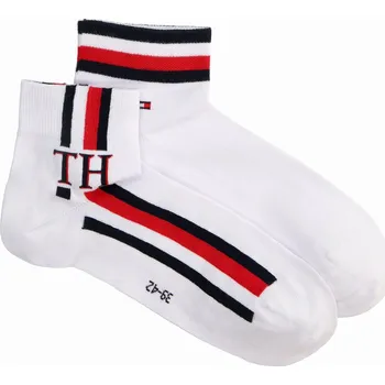 Pánské ponožky Tommy Hilfiger Iconic Stripe bílé 39-42 2 pack
