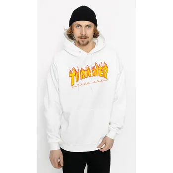 Pánská mikina Thrasher Flame Logo Hood bílá