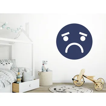 Samolepící dekorace Zamračený smajlík samolepka na zeď 40 x 40 cm