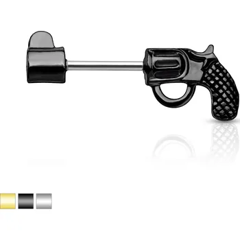 Piercing Piercingate Piercing do bradavky - revolver PBR00044 - Barva/Motiv: Zlatá, Délka tyčky: 12 mm, Průměr tyčky: 1,6 mm