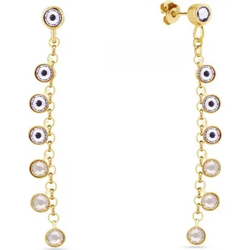 Náušnice Náušnice béžové se Swarovski Elements Milipedo KCGROLO2038SL Silk