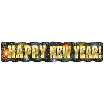 Party dekorace Girlanda HAPPY NEW YEAR - Silvestr - 130 cm