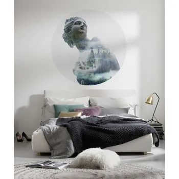 Fototapeta Kulatá samolepicí fototapeta bohyně Gaia a příroda - koláž D1-049 / kruhová vliesová foto tapeta Gaia (ø 125 cm) kulaté fototapety Komar Dots