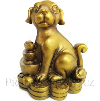 Pes - Pejsek bohatství zlatá soška 2