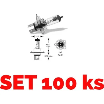 Autožárovka 12V H4 60-55W P43t, Elta - set 100 ks