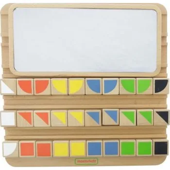 Dřevěná hračka Vzdělávací dřevěný tablet s barevnými bloky