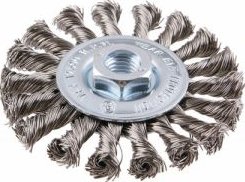 nerezový drátěný kotouč do úhlové brusky 125mm , copánkový kotouč do b