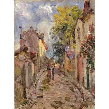 Plakát Plakát, Obraz - Village Street Scene, Alfred Sisley