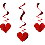 Fusilli závěsná dekorace Srdce červené plné