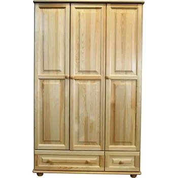 Šatní skříň Max-i Šatní skříň ze dřeva MYKLEBUST NORE Zvolte barvu:: bezbarvý lak, Šířka: 120 cm