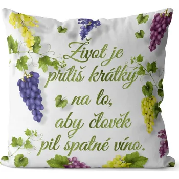 Dekorativní polštářek Polštář Špatné víno (Velikost: 40 x 40 cm)