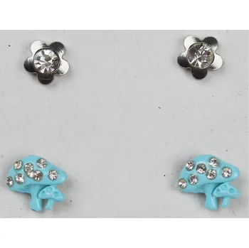 Náušnice UNI Náušnice mochomůrka + kytička 2 páry Barva: modrá