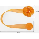Dekorační ozdobná spona na záclony a závěsy s magnetem CHITA, oranžová, Ø 5 cm Mybesthome cena za 2 ks v balení Cena za 2 kusy v balení