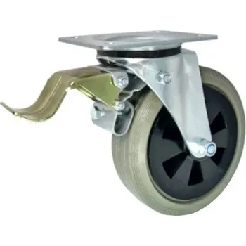 Pojezdové kolečko Pryžové kolo 200 mm otočná vidlice s deskou