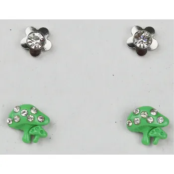 Náušnice UNI Náušnice mochomůrka + kytička 2 páry Barva: zelená