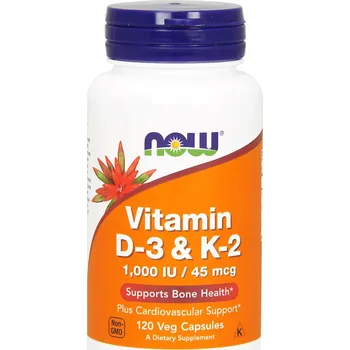 Now Foods Vitamin D3 a K2 1000 IU 120 cps.
