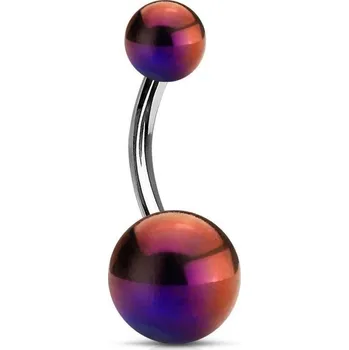 Piercing Piercing do pupíku - banánek metalické barvy (duhová)