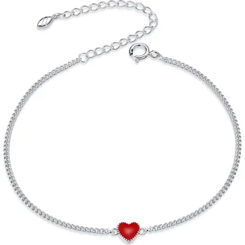 Náramek Elenys stříbrný nastavitelný náramek Minimalistické červené srdce