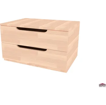 Komoda Domestav BUBBLES skříň 2 zásuvková hloubka 456 buk cink mořený