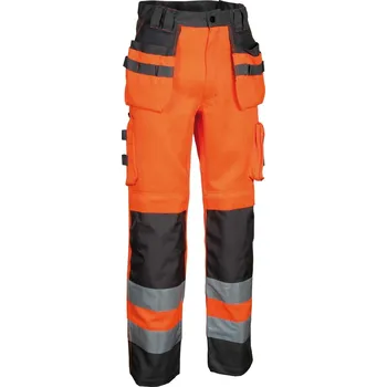 montérky Reflexní pracovní kalhoty Cofra BLINDING Barva: Reflexní oranžová, Velikost: 60