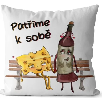 Dekorativní polštářek Polštář Víno & Sýr (Velikost: 40 x 40 cm)