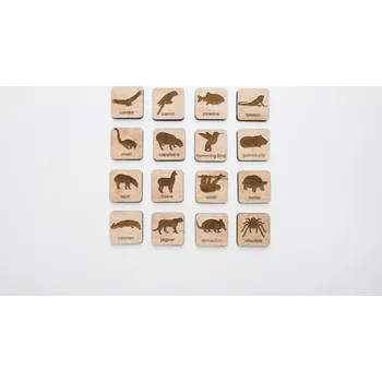 Pexeso MAJADESIGN Dřevěné pexeso - česko-anglické - AMERICKÁ ZVÍŘATA