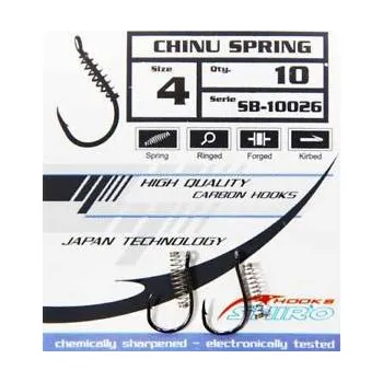 Rybářský háček SHIRO- Háčky Chinu spring s očkem - 10ks - vel. 8