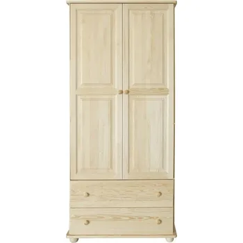 Policová skříň Skříň dvoudveřová se zásuvkami KL-033, masiv borovice