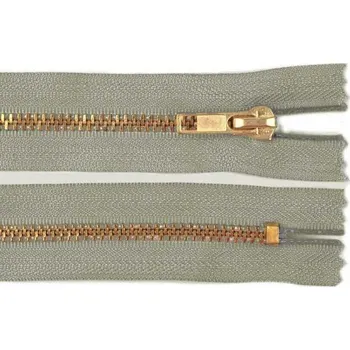 Zip Zdrhovadlo zip staromosazný 18cm nedělitelný 6mm khaki