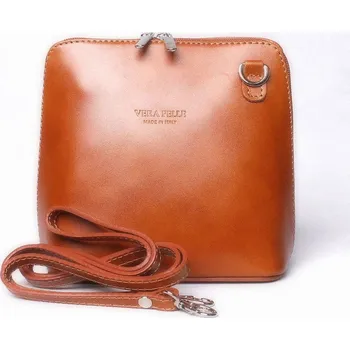 Kabelka Dámská kožená crossbody kabelka no. 55 světlehnědá | KabelkyproVas.cz