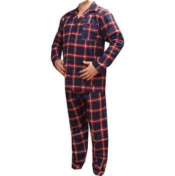 Pánské pyžamo xcena Teplé pyžamo flanelové modré Velikost: XXL