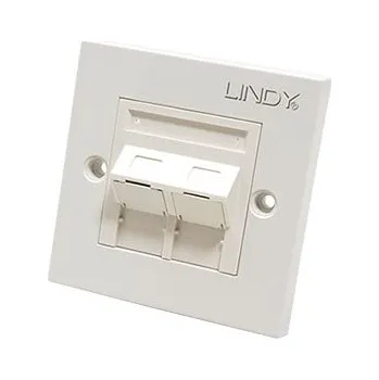 Elektroinstalační krabice Lindy Zásuvka UTP kat. 5e pod omítku, pro 2 konektory, bílá (60569) - 25.43.0120